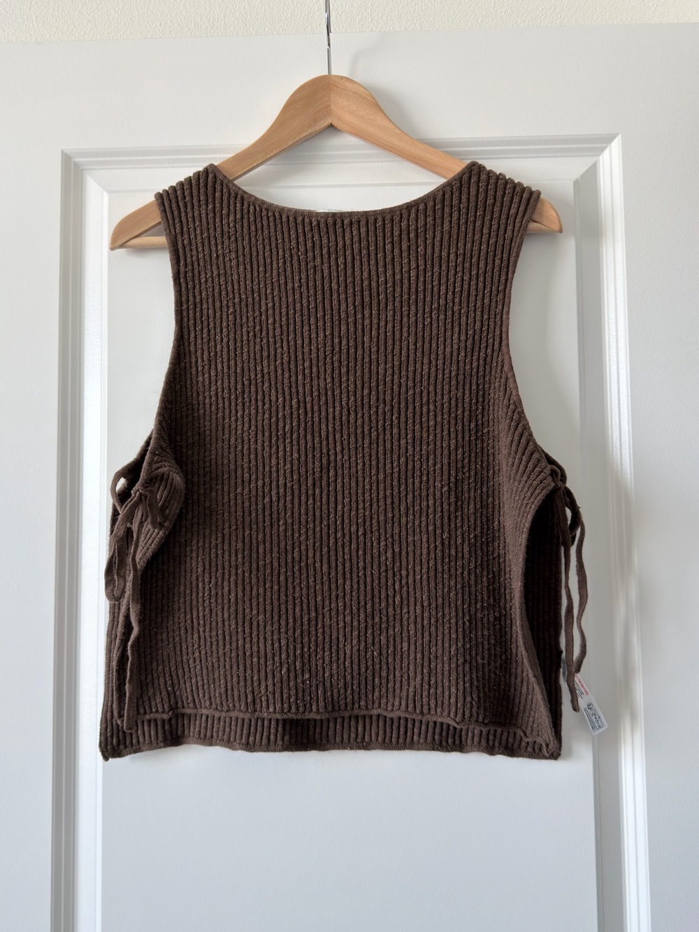 Free people Brown Ribbed Knit Sleeveless Top vest